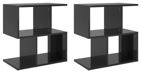 vidaXL Nachtkastjes 2 st 50x30x51,5 cm spaanplaat hoogglans zwart