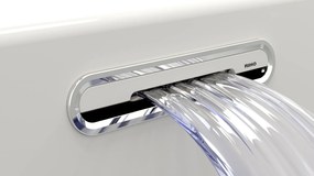 Riho Desire half vrijstaand bubbelbad sparkle mood rechts 180x84cm wit glans met LED-strip en Fall overloop