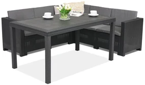 Colorado Comida 5 antraciet Bica technorattan hoek met tuintafel