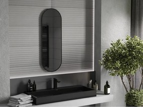 Mexen Loft ovale badkamer spiegel 100 x 35 cm, zwart frame - 9851-100-035-000-70