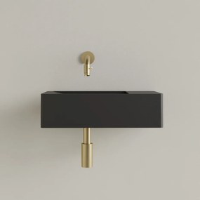 Sanigoods Luko fontein 40x22cm rechts zonder kraangat mat zwart