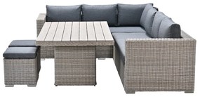 Garden Impressions Tennessee lounge dining set links 5-delig vintage willow - texfiber