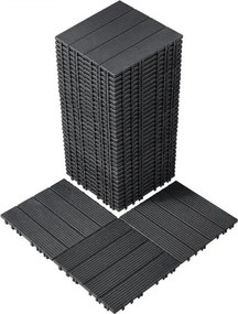 VEVOR Terrastegels, Set van 36, Balkontegels 295 x 295 mm, Kliktegels, Waterdichte kunststof vloerbedekking voor buiten, Terrasvloer voor veranda, zwembad, balkon, achtertuin, Donkergrijs