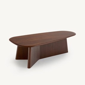 Salontafel van notenhout, hoogte 35 cm, TRIANGOLO