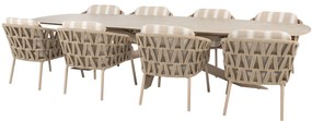 Prado Beverly dining tuinset 300x110xH75 cm 9 delig keramiek latte 4 Seasons Outdoor