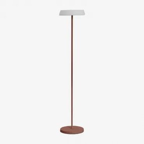 Draadloze Led-zonne-standlamp Van Polyethyleen En Ijzer Ulenia Rode Dakpan - Sklum