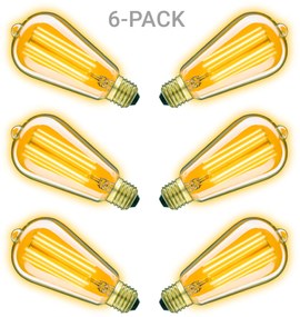 Classic Gold LED 4W Kooldraadlamp Edison 6-pack