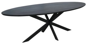 Starfurn Ferris Ovale Eettafel Zwart Eiken 240 Cm - 240 X 110cm.