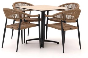 Manifesto Belpasso/Canzo 80cm dining tuinset 5-delig stapelbaar inklapbaar