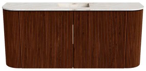 Mondiaz Joya DLux 95cm toiletmeubel ronding links/rechts ruby met wastafel faye midden zonder kraangat frappe