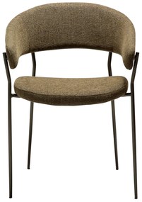 Dan-Form Reboot Eetkamerstoel Met Ronde Rug Boucle Dark Olive Groen