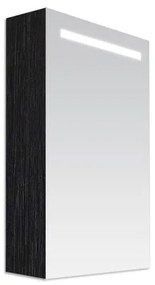 BRAUER Double Face Spiegelkast - 60x70x15cm - verlichting - geintegreerd - 1 rechtsdraaiende spiegeldeur - MFC - black wood 7063R