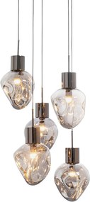 Trapse Hanglamp Gedeukt Glas Zilver