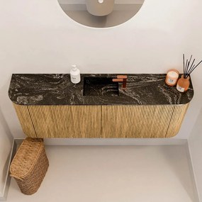 Mondiaz Joya DLux 115cm toiletmeubel ronding links/rechts oak met wastafel faye midden 1 kraangat lava
