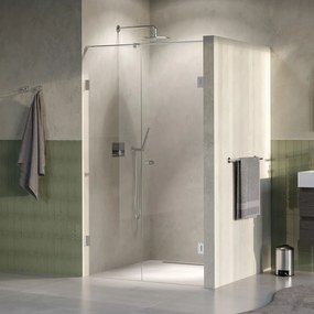 Brauer Void Carving profielloze nisdeur 120cm met draaideur 60cm aan muur RVS geborsteld PVD
