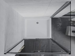 Mexen Apia schuifbare douchecabine 100 x 80 cm, transparant, chroom + Rio douchebak - 840-100-080-01-00-4510