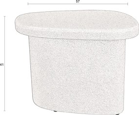 Dutchbone Veda High Witte Bijzettafel Organisch - 57 X 45cm.