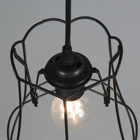 Retro hanglamp zwart 20 cm - Granny Frame
