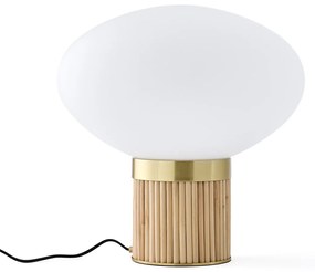 Lamp XL in messing, bamboe en opaline glas, Dolce