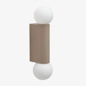 Irvine Aluminium Wandlamp Met 2 Glazen Bollen Moka Bruin - Sklum