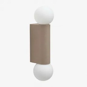 Wandlamp Met 2 Glazen Bollen In Aluminium Irvine Moka Bruin - Sklum