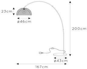 Lucide Mesh vloerlamp 1x E27 zwart