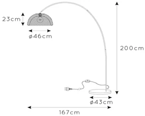 Lucide Mesh vloerlamp 1x E27 zwart