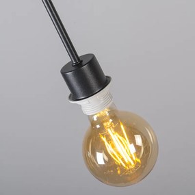 Stoffen Eettafel / Eetkamer Moderne hanglamp zwart met kap 45 cm taupe - Combi 1 Modern E27 rond Binnenverlichting Lamp