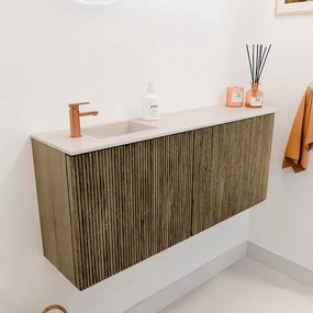 Mondiaz Joya DLux 100cm toiletmeubel ronding rechts dusk met wastafel faye links 1 kraangat meli