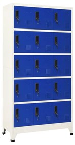 vidaXL Lockerkast 90x40x180 cm staal grijs en blauw