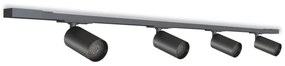 Tracklight 4-Lichts Plafondlamp Zwart