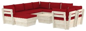 vidaXL 10-delige Loungeset met kussens pallet vurenhout