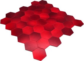 Zelfklevende Mozaïektegels Metaal | Hexagon Rood | 28,8×29,2 cm | Keuken, Bad &amp; WC