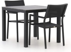 Diningset Bellagio  | 2 personen polywood | Tuinset stapelbaar | 3-delig | Kees Smit Tuinmeubelen
