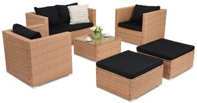 Roma Coffee 4 + 2 Garden Point honingpof tuinmeubelen in technorattan