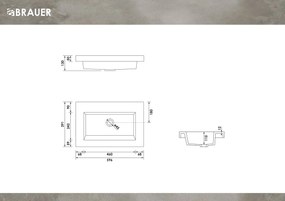 Brauer Spring wastafel mineraalmarmer 60cm zonder kraangat wit glans