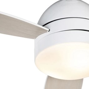 Plafondventilator wit met hout print 96cm met afstandsbediening - Rotar