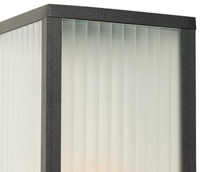 Smart staande buitenlamp zwart met ribbel glas 80 cm incl. Wifi A60 - Charlois