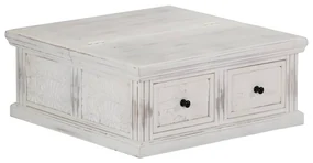 vidaXL Salontafel 70x70x30 cm massief mangohout wit