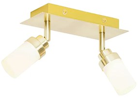 Moderne badkamer spot messing 2-lichts IP44 - Japie