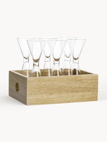 Mondgeblazen borrelglazen Semon met houten kistje, 6-delig