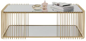 Kare Design Wire Double Rechthoekige Salontafel Goud Met Glasplaat - 119.5 X 60cm.