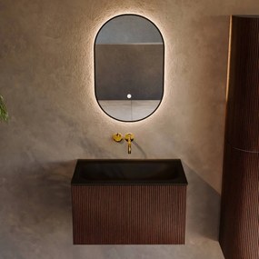 Mondiaz Kurve 70cm badmeubel ruby met 1 lade en wastafel big small midden zonder kraangat urban