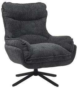 Starfurn Vera Fauteuil Chenille Stof Donkergrijs Draaibaar