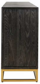 Richmond Interiors Blackbone Gold Groot Dressoir Zwarte Visgraat Met Goud - 225x45x90cm.