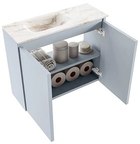 Mondiaz Ture DLux toiletmeubel 60cm clay met wastafel frappe links zonder kraangat