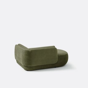 Longchair links, dik fluweel, Méridiano