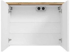 Fontana Grado spiegelkast met verlichting 80cm 2 deuren warm eiken