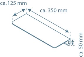 Schutte Booz doucherek 35x12cm antraciet