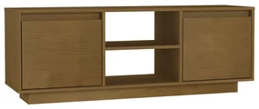 vidaXL Tv-meubel 110x30x40 cm massief grenenhout honingbruin